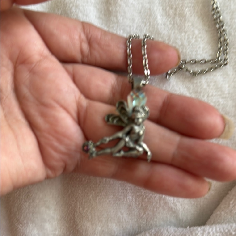 Silver Fairy Pendant Necklace